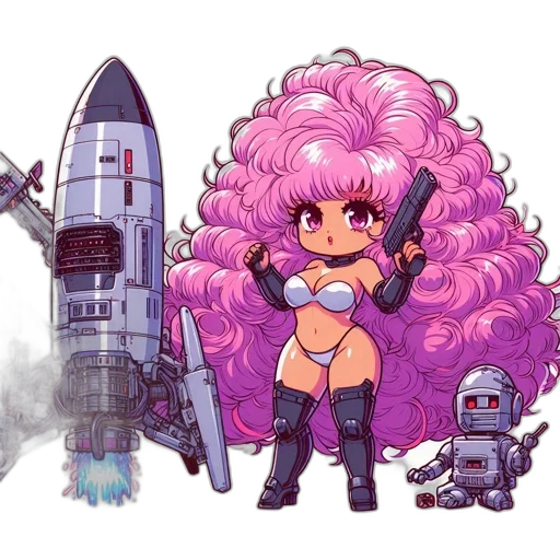 concept art, pixel art, cyberpunk, comic book art transparent PNG cut-out