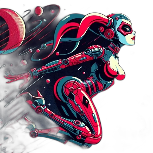 robot, mask, weapon, creature transparent PNG cut-out