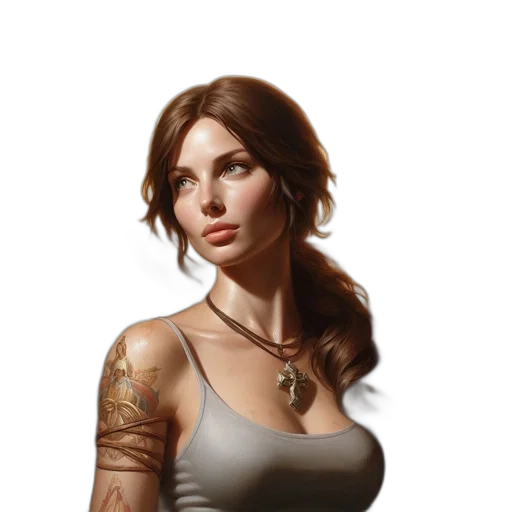 dress, jewelry, face, staff transparent PNG cut-out