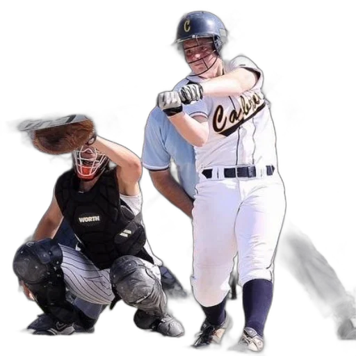 baseball, player, white, uniform transparent PNG cut-out
