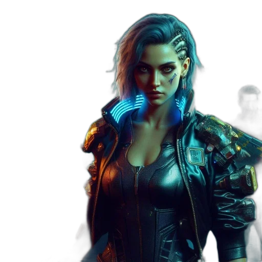 jacket, cyberpunk, concept art, comic book art transparent PNG cut-out