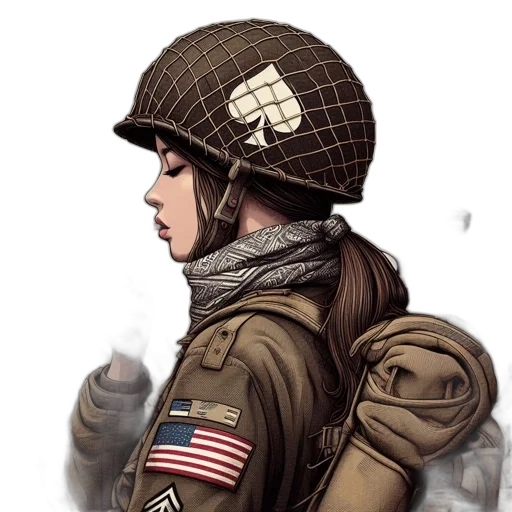 jacket, hat, weapon, face transparent PNG cut-out