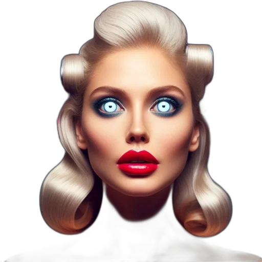 face, hair, robot, photorealistic transparent PNG cut-out