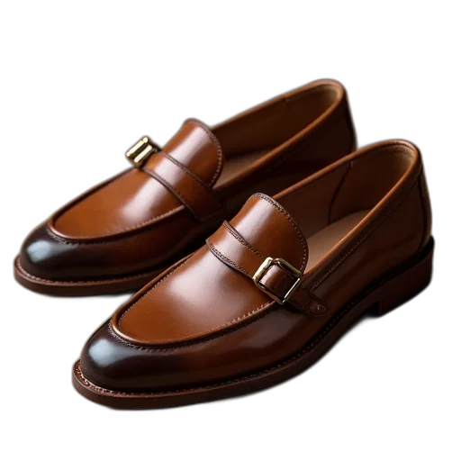 shoes, photorealistic, pair, brown transparent PNG cut-out