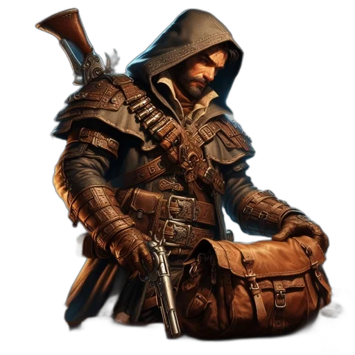 jacket, weapon, sword, concept art transparent PNG cut-out