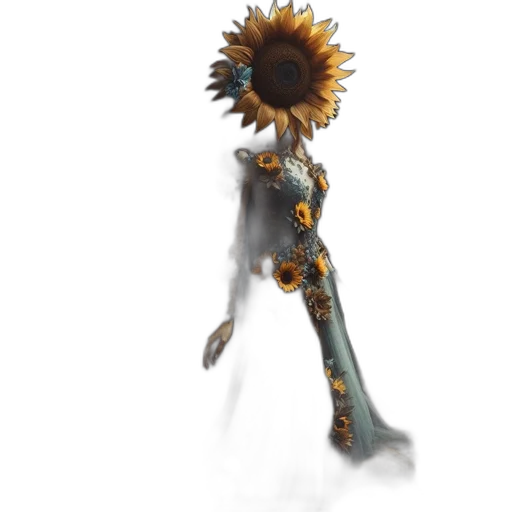 flower, staff, dress, crown transparent PNG cut-out