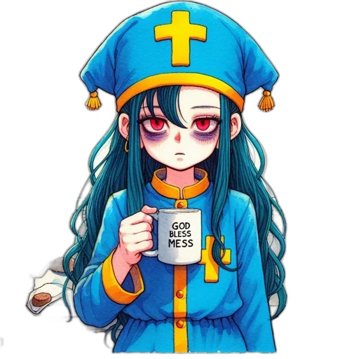 staff, robot, hat, anime transparent PNG cut-out
