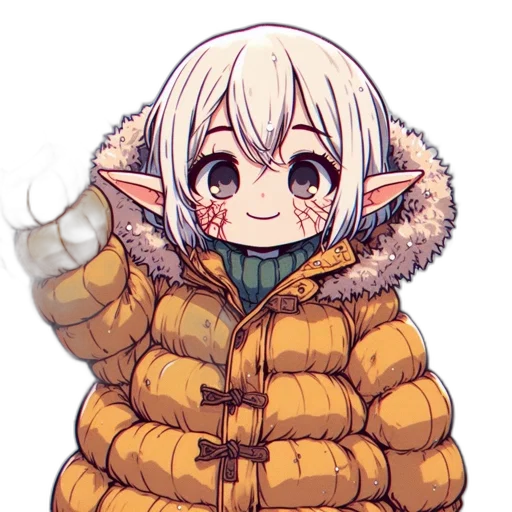 jacket, dragon, creature, staff transparent PNG cut-out