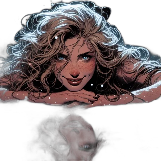 comic book art, concept art, fantasy art, underwater transparent PNG cut-out