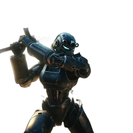 robot, weapon, staff, sword transparent PNG cut-out