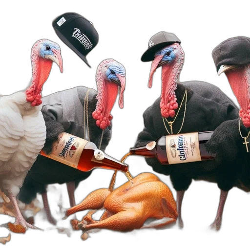 animal, turkeys, dressed, gangster transparent PNG cut-out