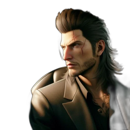 jacket, face, concept art, photorealistic transparent PNG cut-out