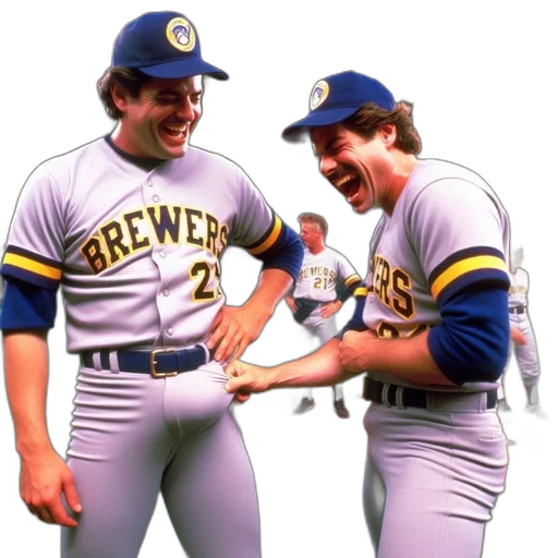 two, milwaukee, brewers, players transparent PNG cut-out