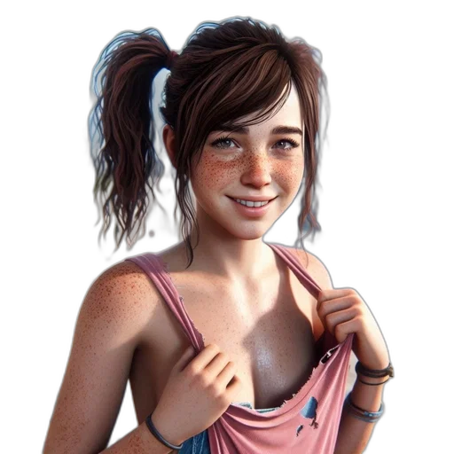 face, dress, jewelry, photorealistic transparent PNG cut-out