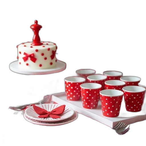 food, 3d render, red, festive transparent PNG cut-out