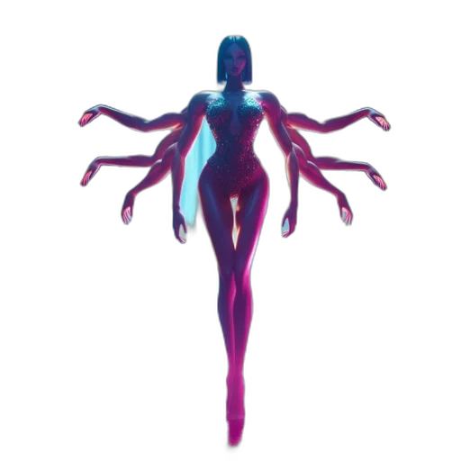 creature, hair, dress, robot transparent PNG cut-out
