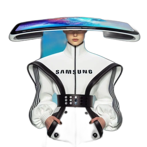 robot, jacket, cyberpunk, 3d render transparent PNG cut-out