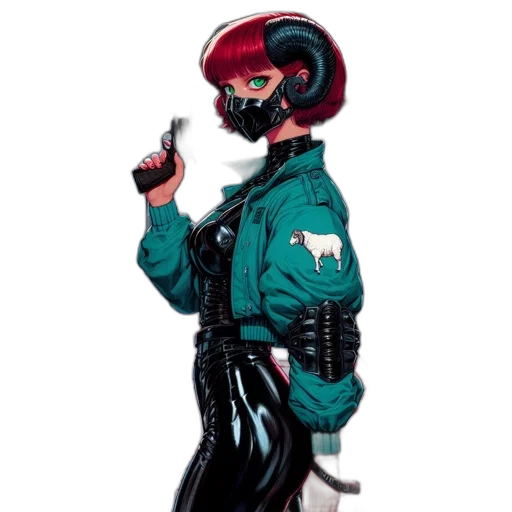 jacket, robot, mask, staff transparent PNG cut-out