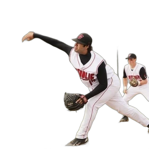 baseball, player, white, red transparent PNG cut-out