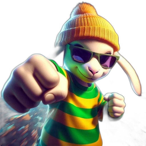 animal, hat, 3d render, concept art transparent PNG cut-out