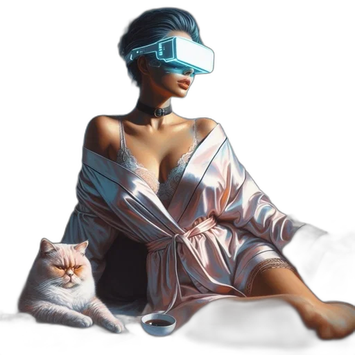 mask, dress, robot, cyberpunk transparent PNG cut-out