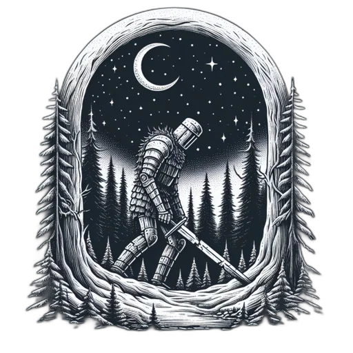 sword, hat, jacket, staff transparent PNG cut-out