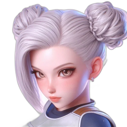 face, staff, hair, concept art transparent PNG cut-out