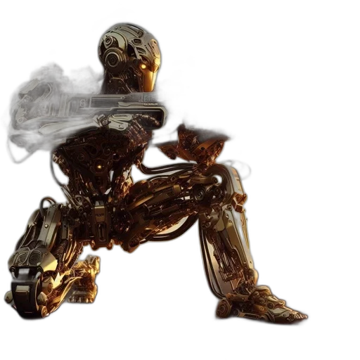 robot, concept art, 3d render, fantasy art transparent PNG cut-out