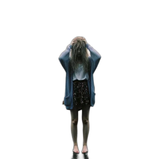 jacket, dress, hair, creature transparent PNG cut-out