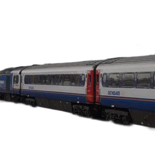 3d render, blue, white, train transparent PNG cut-out
