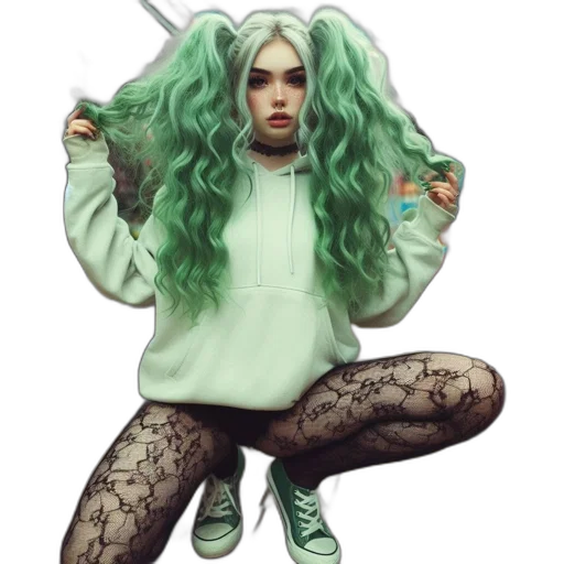 hair, jacket, creature, dress transparent PNG cut-out