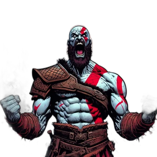 comic book art, concept art, fantasy art, muscular transparent PNG cut-out