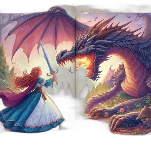 dragon, fantasy art, concept art, watercolor transparent PNG cut-out