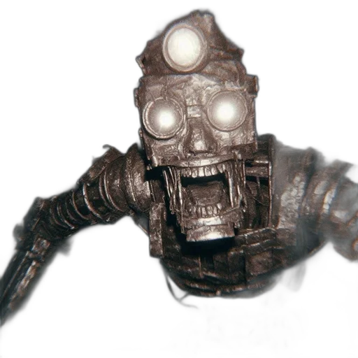 robot, mask, weapon, staff transparent PNG cut-out