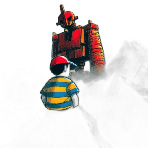 robot, weapon, concept art, pixel art transparent PNG cut-out