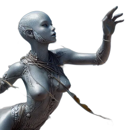 robot, jewelry, concept art, 3d render transparent PNG cut-out