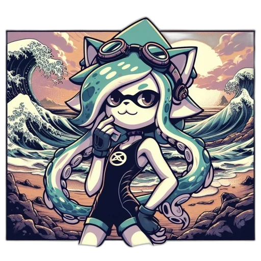 dress, staff, anime, pixel art transparent PNG cut-out