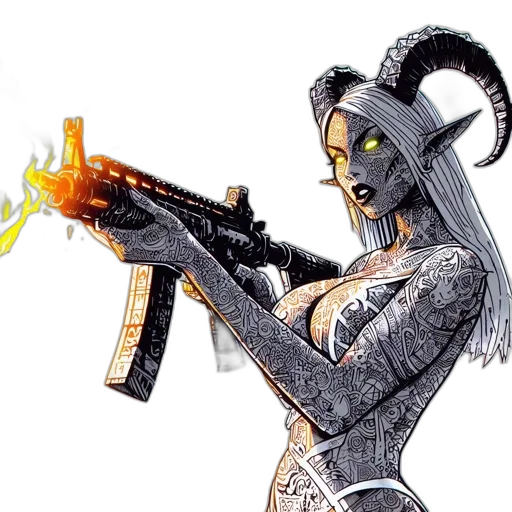 weapon, concept art, comic book art, fantasy art transparent PNG cut-out