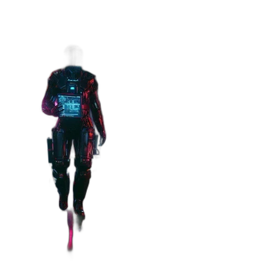 jacket, robot, creature, weapon transparent PNG cut-out