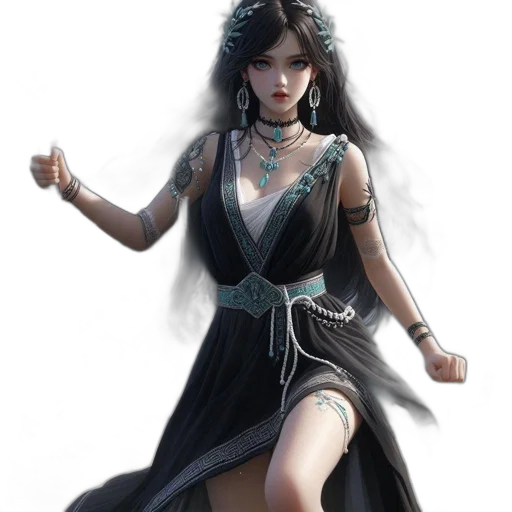 dress, jewelry, fantasy art, concept art transparent PNG cut-out