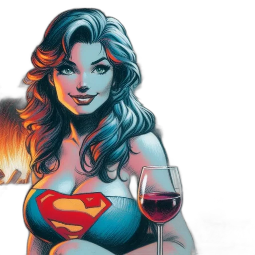 comic book art, concept art, woman, blue transparent PNG cut-out