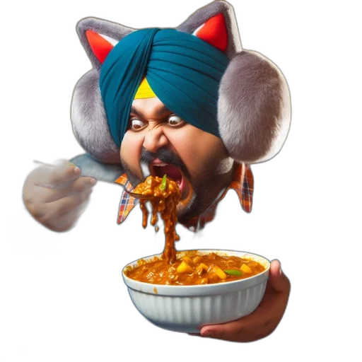 food, concept art, 3d render, person transparent PNG cut-out