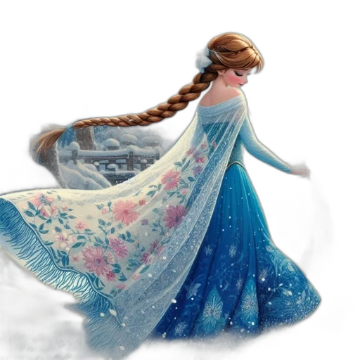 dress, hair, crown, fantasy art transparent PNG cut-out