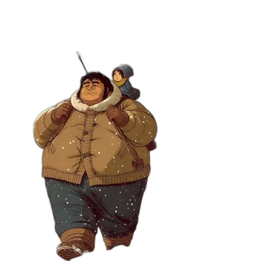 jacket, staff, umbrella, creature transparent PNG cut-out
