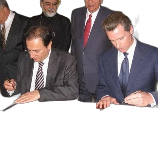 two, men, suits, sign transparent PNG cut-out