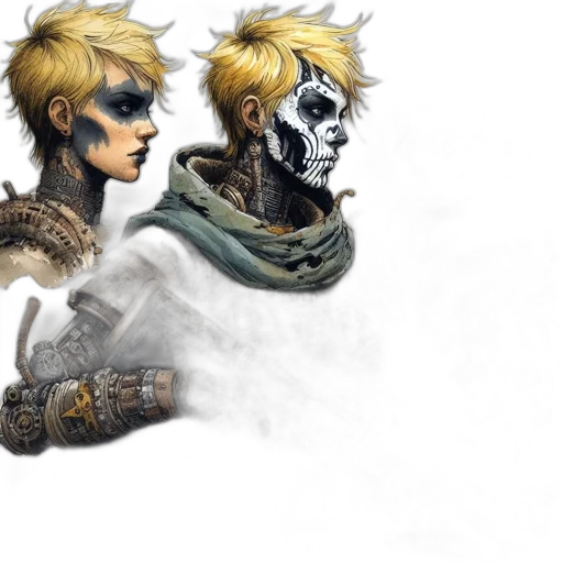 mask, concept art, fantasy art, comic book art transparent PNG cut-out