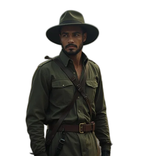 hat, jacket, staff, concept art transparent PNG cut-out