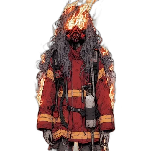 jacket, staff, mask, weapon transparent PNG cut-out
