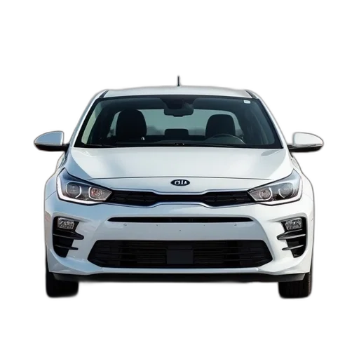 car, white, kia, rio transparent PNG cut-out