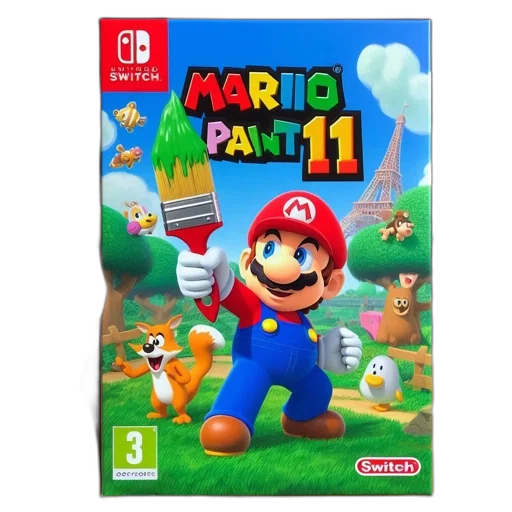 3d render, concept art, mario, holds transparent PNG cut-out